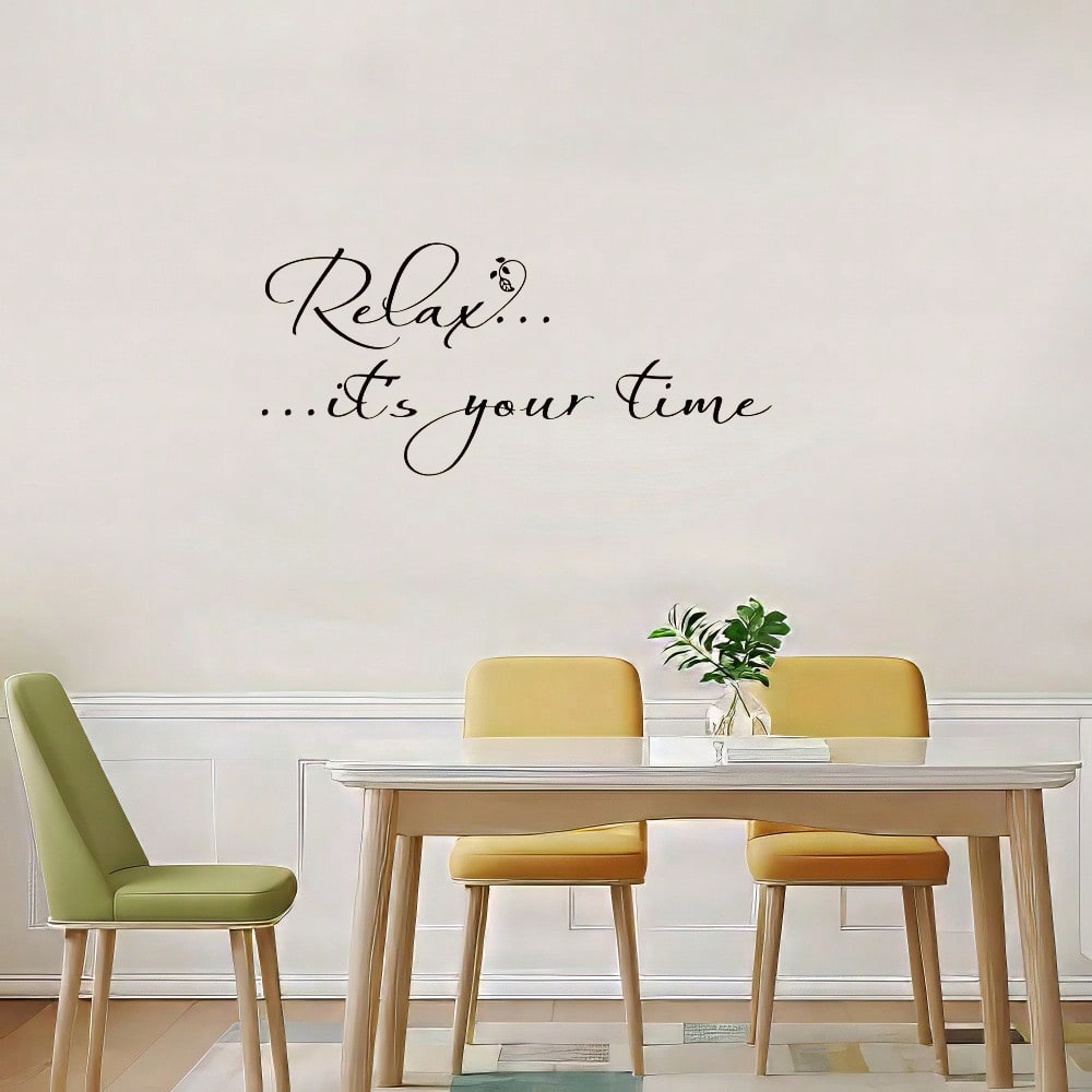 Home Bathroom Spa - Relax, het is jouw tijd. Bloemenmuursticker