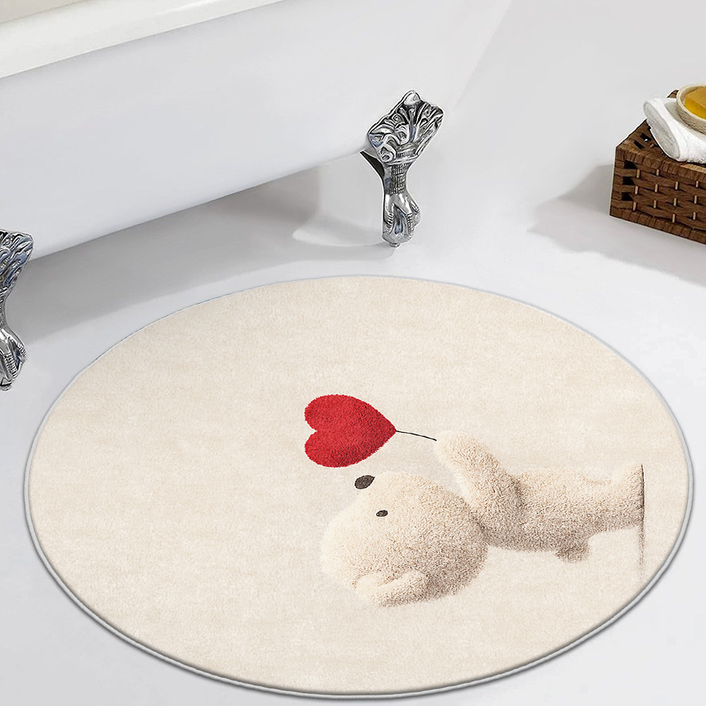 Home Bathroom Spa - Schattige pluche badmat, rond, absorberend badkamertapijt