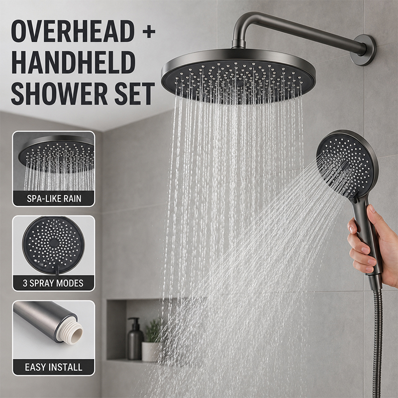 Home Bathroom Spa - 3-modi handdouche met hoge druk, regendouche,