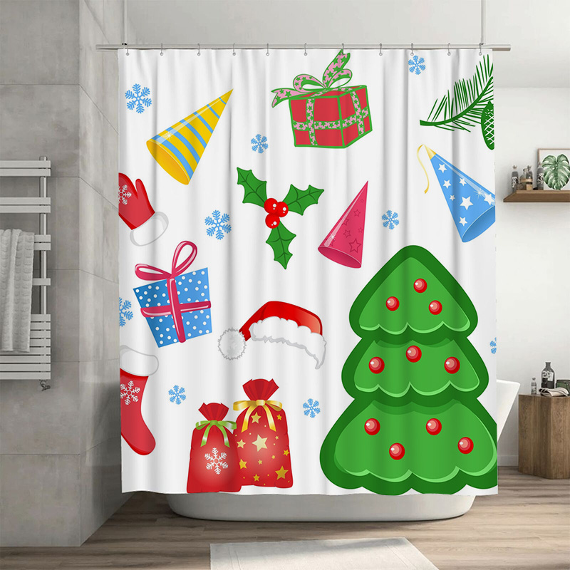Home Decor Bathroom Ideas - TU Douchegordijn Kerst Bos Herten Patroon