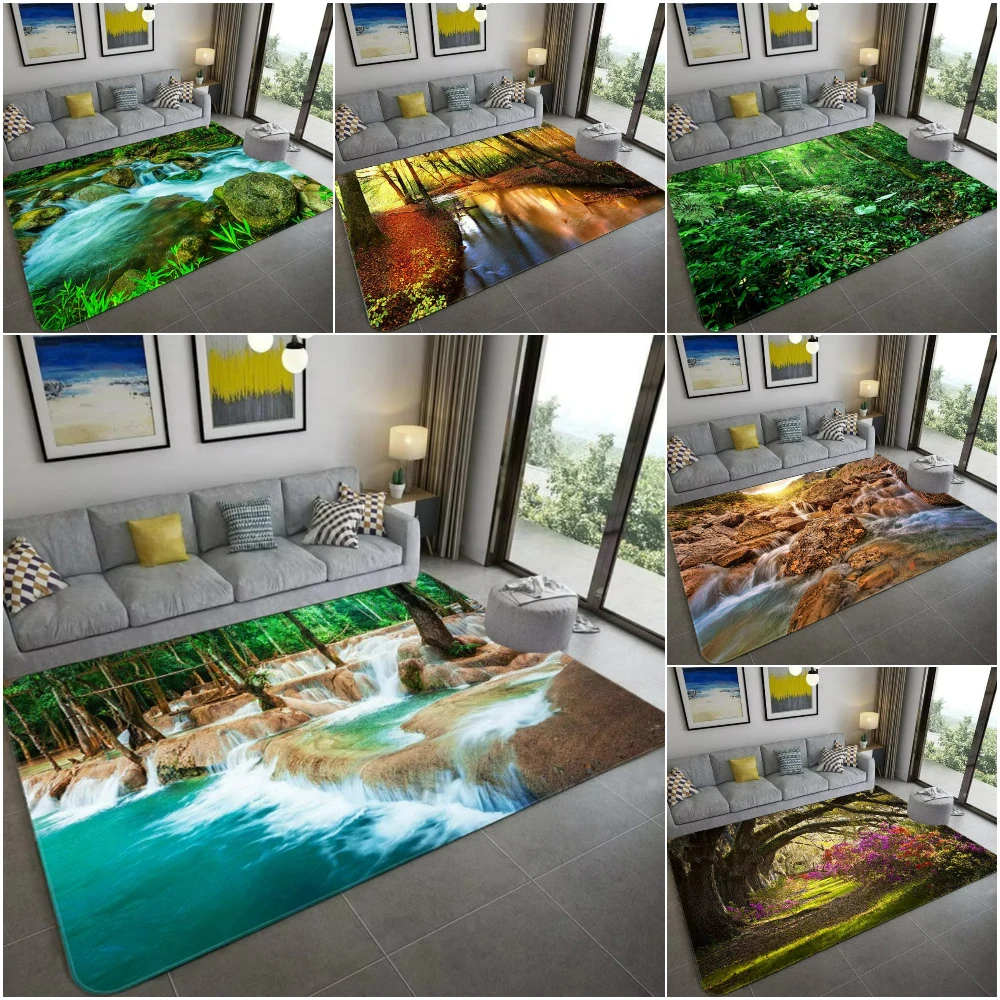 Home Decor Bathroom Ideas - Natuur geïnspireerd 3D landschap tapijt zacht