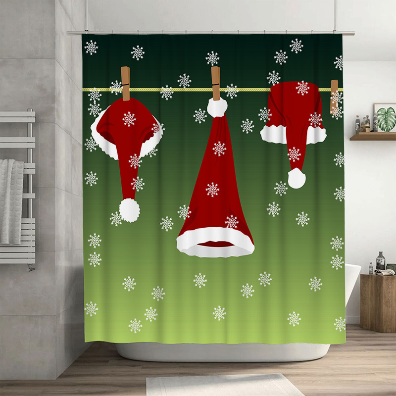 Home Decor Bathroom Ideas - TU Feestelijk Kerst Douchegordijn Rood Kerstman