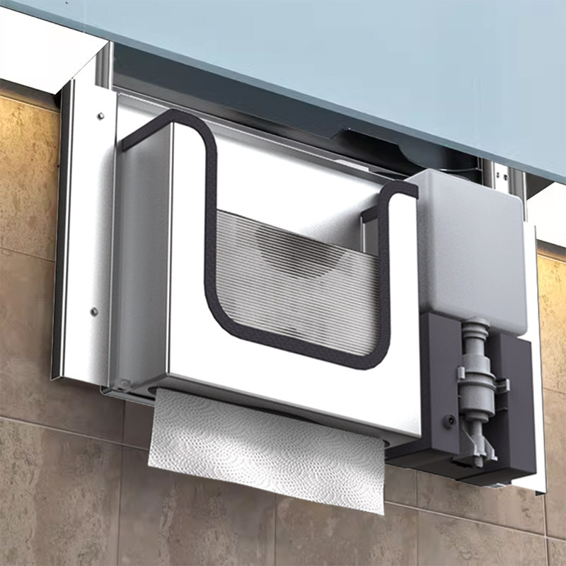 Home Bathroom Paper Towel Dispenser - RVS verborgen papieren handdoekdispenser met zeepdispenser