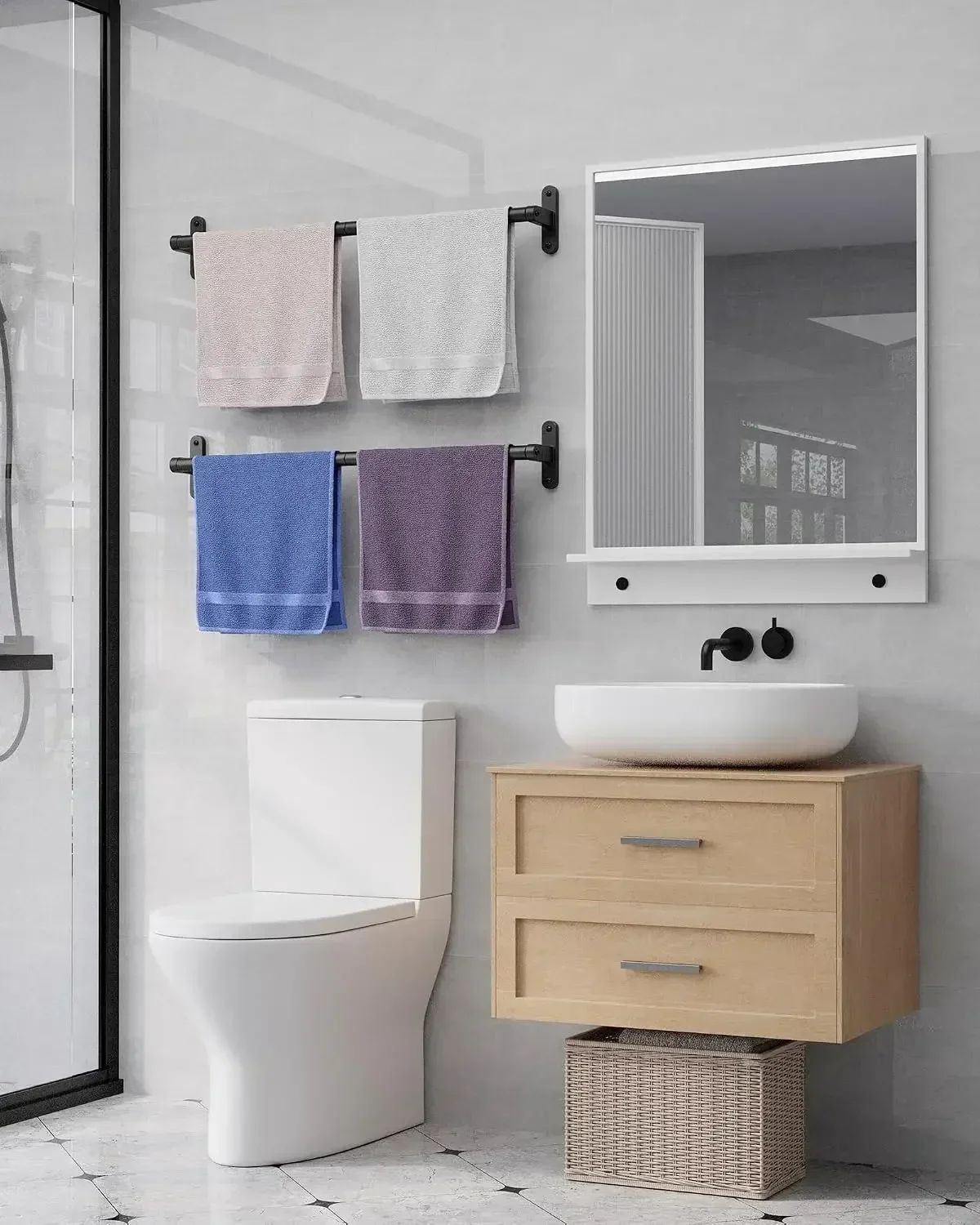 Matzwart handdoekenrek voor de - Home Essentials Bathroom Accessories recensie en prijs