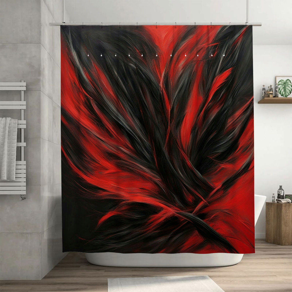 Rood en zwart abstract print d - Home Decor Bathroom Ideas recensie en prijs