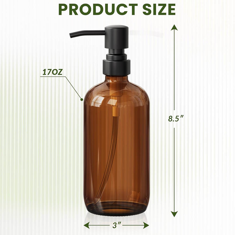 Amber glazen zeepdispenser met - Soap Dispenser Pump recensie en prijs