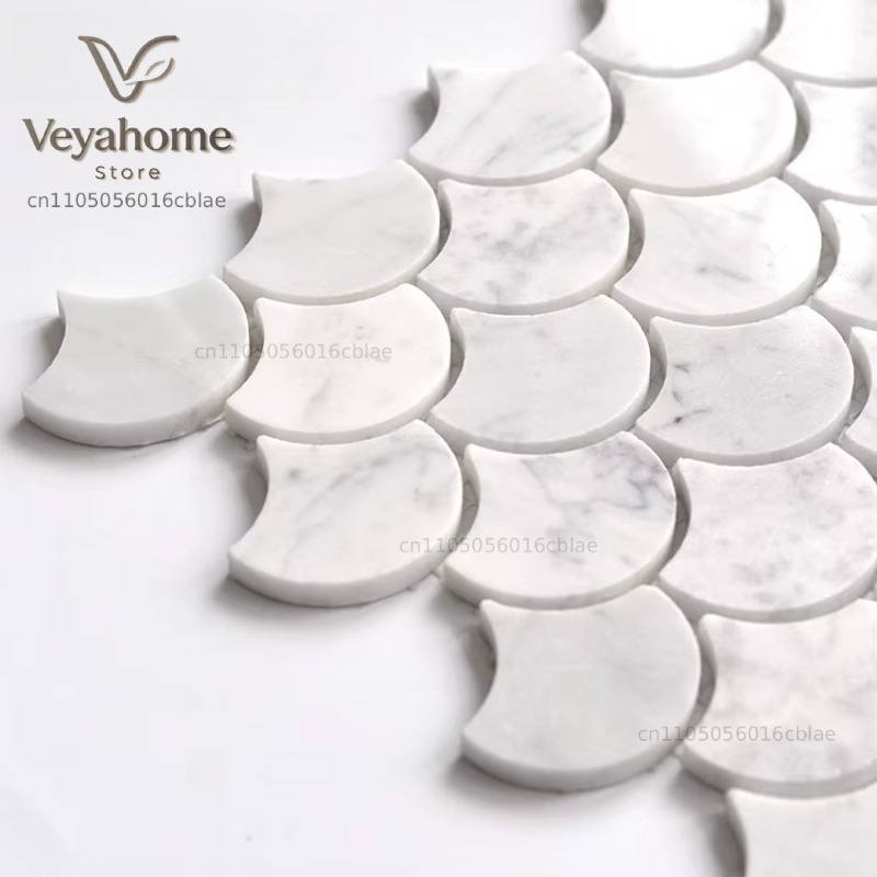 Visgraatvormige marmeren mozaï - Home Bathroom Tiles recensie en prijs