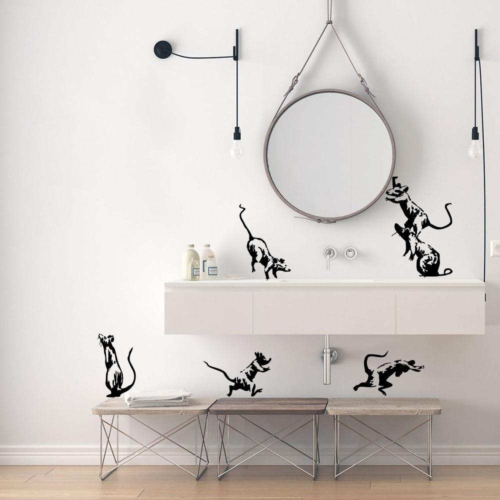 5 stuks Banksy Toilet Ratten M - Home Bathroom Tiles recensie en prijs