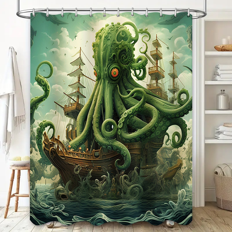 Octopus Schip Douchegordijn Su - Home Decor Bathroom Ideas recensie en prijs