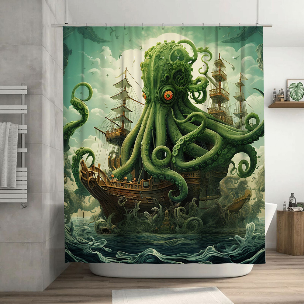 Octopus Schip Douchegordijn Su - Home Decor Bathroom Ideas recensie en prijs