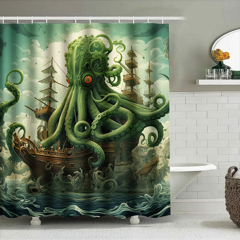 Octopus Schip Douchegordijn Su - Home Decor Bathroom Ideas recensie en prijs