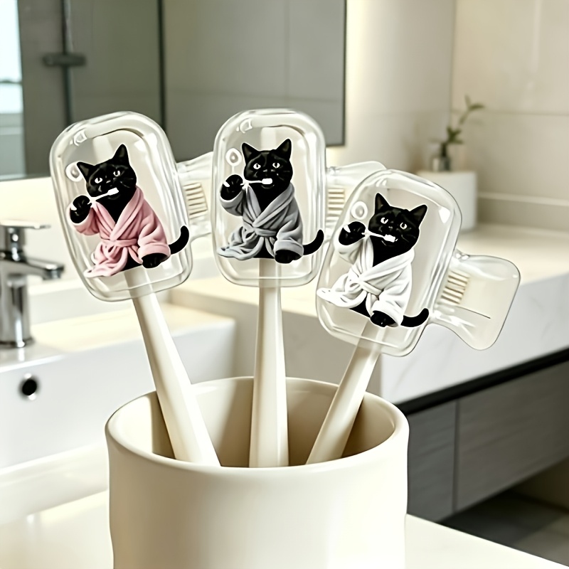 4 stuks zwarte kattenbadjas, d - Home Essentials Bathroom Accessories recensie en prijs