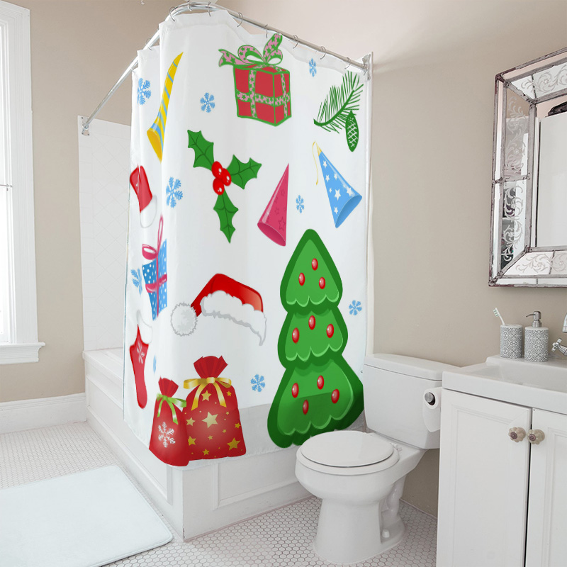 TU Douchegordijn Kerst Bos Her - Home Decor Bathroom Ideas recensie en prijs