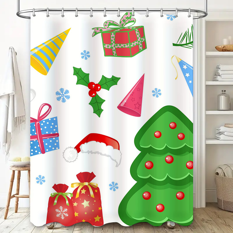 TU Douchegordijn Kerst Bos Her - Home Decor Bathroom Ideas recensie en prijs
