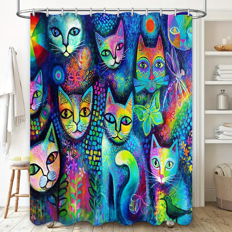 Kat Douchegordijn Artistieke D - Home Decor Bathroom Ideas recensie en prijs