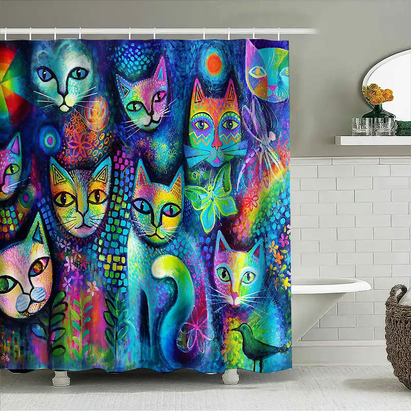 Kat Douchegordijn Artistieke D - Home Decor Bathroom Ideas recensie en prijs