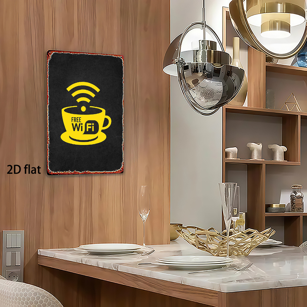 2D vintage metalen bord, WiFi- - Home Decor Bathroom Ideas recensie en prijs