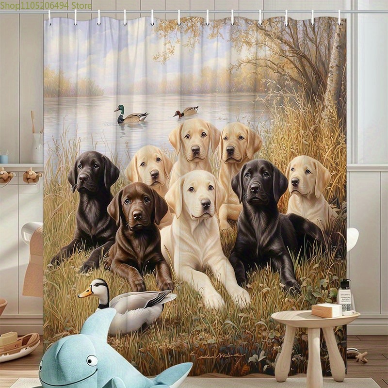 Labrador Dog Family Douchegord - Home Decor Bathroom Ideas recensie en prijs